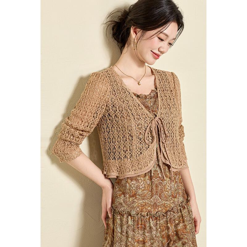 French Style Hollow-out Floral Layered Two-piece Dress Set