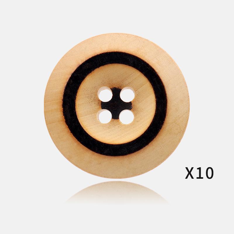 

Завершающий штрих, Декоративные пуговицы «Ретро пальто», Перевернутый край, Черный круг с четырьмя отверстиями, Деревянные пуговицы, Персонализированные пуговицы для свитера 11.5mm natural color burning edge