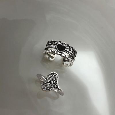 925 Sterling Zilver Meerdere Lagen Hart Ringen voor Vrouwen Mannen Handgemaakt Liefdeshart Thaise Zilveren Ringen Sieraden