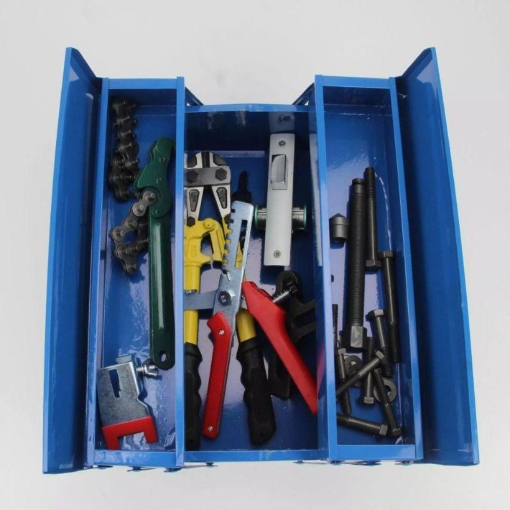 Metal Tool Box Large Repair Chest Iron Construction Storage Tools Box  Electrician Repair