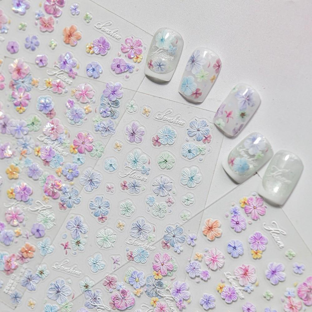 DIY Nail Art Stickers Self Adhesive Manicure Stickers Long Lasting Flowers Nails Decals  Nail Art