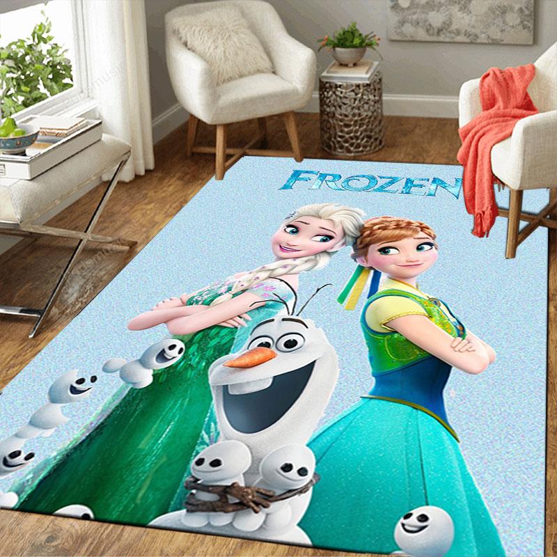 Frozen-themed floor protection rug, Elsa princess cartoon rug, suitable for room décor and as a gift.