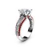 WOSIKATE Vintage Micro-set With 14k Yellow Gold Plated Sapphire Ring For Women  CopperFashion Jewelry Ruby Finger Ring