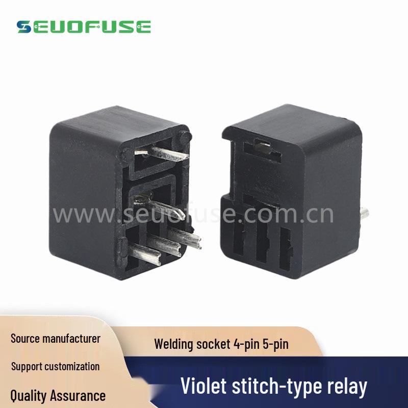 

Violet 4P5P Car Relay with Soldering Socket for GPS, Headlights, and AC. 4-Pin Universal
