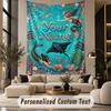 Ocean Mermaid (72) Theme Personalized Tapestry Custom Name Text Wall Hanging Tapestry Home Background Decoration