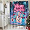 Wathon Christmas Snowman Shower Curtain Winter Snowflake Red Bathroom Set, Funny Christmas Shower Curtains For Kids,Cute Snowman