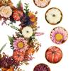 1 Pcs Fall Wreath Vibrant 18'' Fall Wreath With Pumpkins & Flowers - Perfect For Thanksgiving Artificial Flowers Decorations