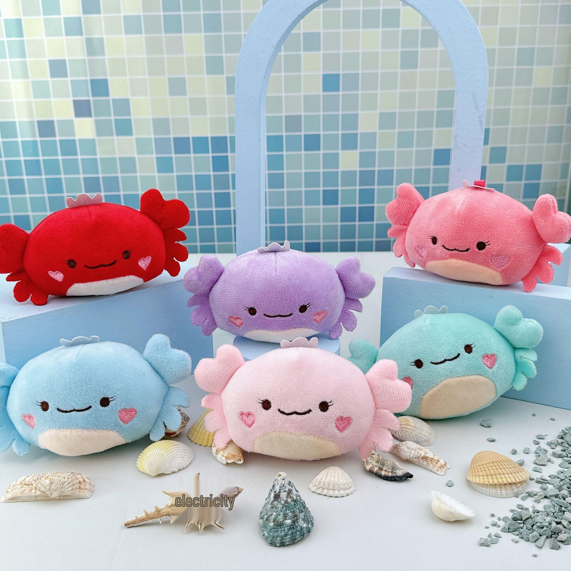 

Ocean Crab Plush Keychain: Cute Cartoon Pendant Toy Doll Height 10 cm
