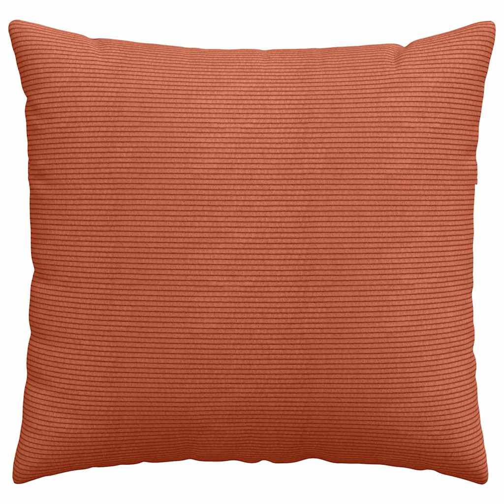 Sofa Cushions 2 Pieces Red Orange 45 X 45 Cm Corduroy Fabric