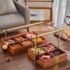 Candy Dry Fruit Container with Cover Household Snack Storage Wooden Box Party Treat Holder Sealed Dish Party Snack Tea Container