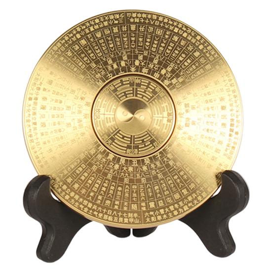 Rotatable Feng Shui Compass Rustproof Retro Style Chinese Tai Chi Bagua Brass Compass Desktop Decoration
