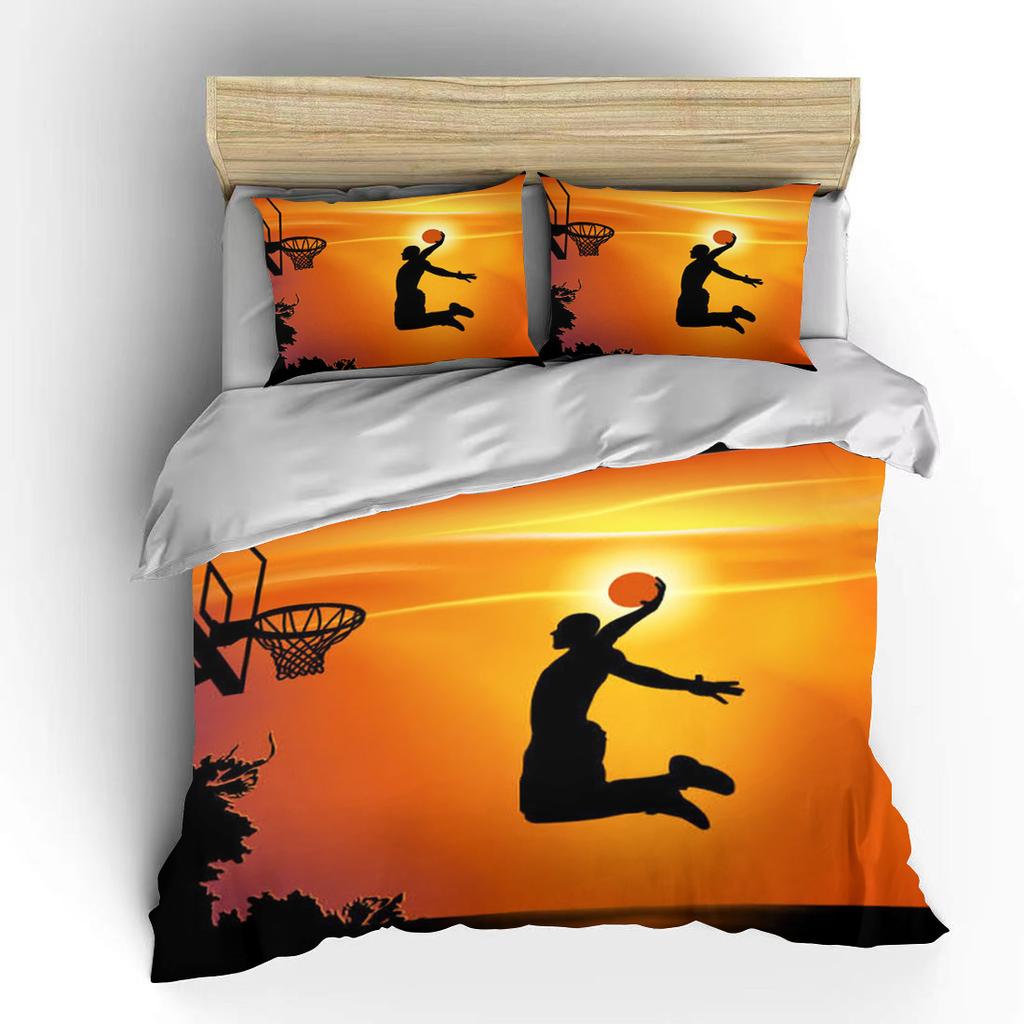 Basketball Star Shooting Animationr Duvet Cover Pillowcase Bedding Collection Single Twin Full Size For Kids Adults Bedroom King Cover