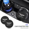 2Pcs t Auto Interior Water Cup Anti-slip Pad Accessories For Bentley Continental GT MULLINER Bentayga Flying Hurtling Spur logo