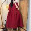 New Plus Size Summer Dress Women Vintage Casual Loose Maxi Dress Solid Basic O Neck