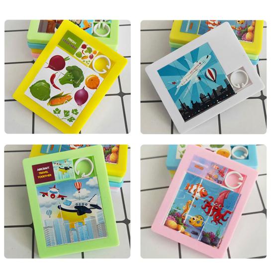 3Pcs Slide Pattern Puzzle Hand-eye Coordination Burrs-free Accessory Brain Teaser Slide Puzzle for Children