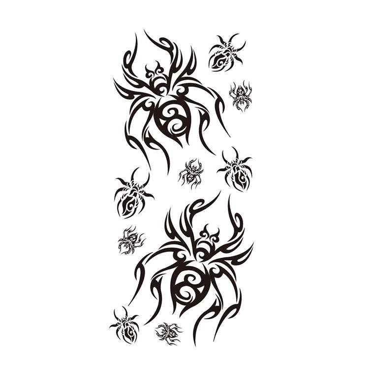 Scar Snake Spider Scorpion Animal Water Transfer Waterproof Tattoo Sticker Sample Spoofing Horror Set