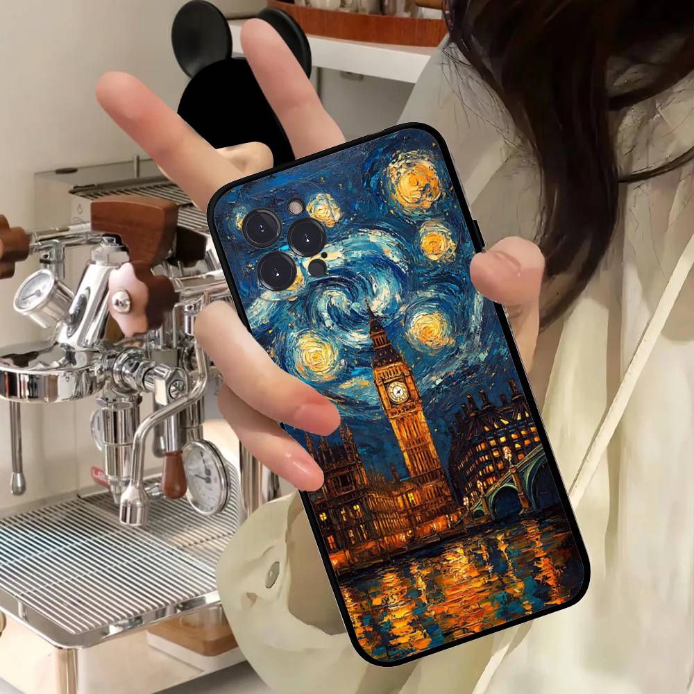 Van Gogh Cartoon Art Phone Case For IPhone 17 16 15 14 11 12 13 Mini Pro XS Max Plus Funda Shell