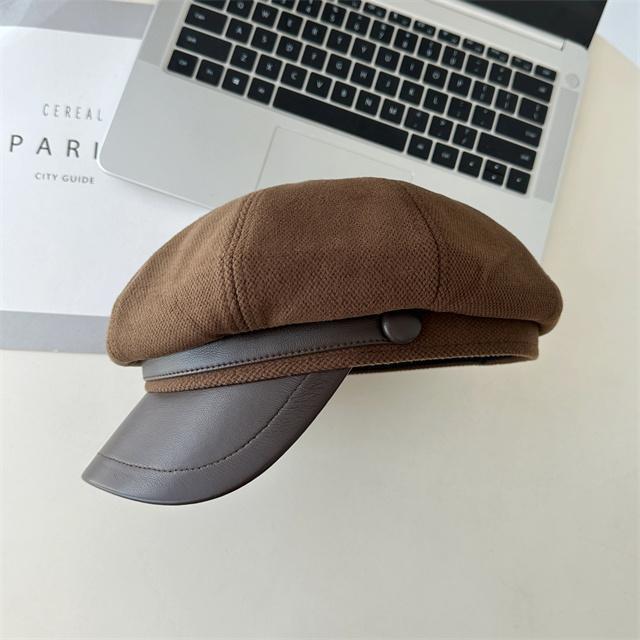 

Хлопковая берет-шляпа на осень-зиму для женщин в винтажном стиле с узором доилли для повседневной моды коричневый