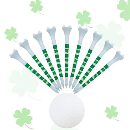10 Pcs Plastic Golf Tees 3-1/4 Inch Four Leaf Clover Unbreakable Golf Tees To Minimize Friction Side Spin
