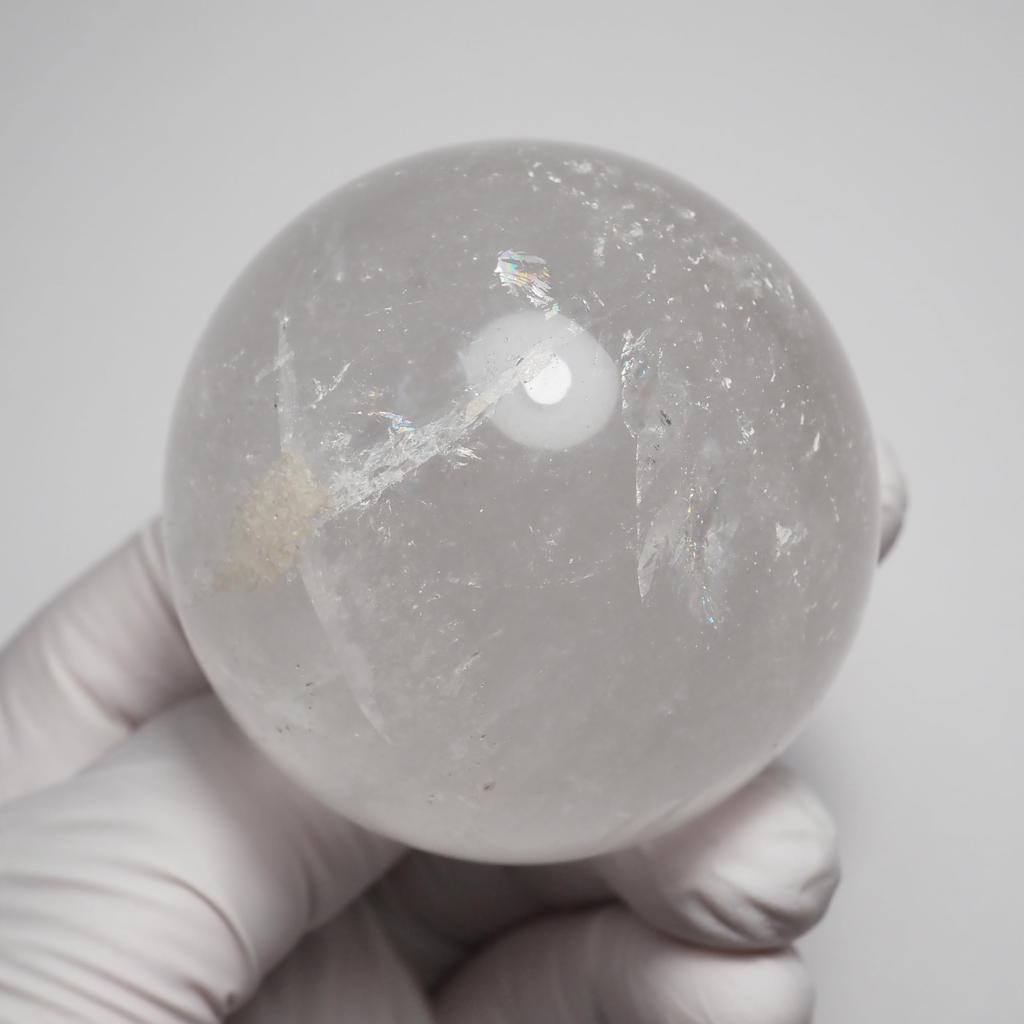Stone Natural Mineral Crystal Sphere Quartz 4 200g [N2 Natural] (Quartz/Clear Sphere) "One-of-a-kind" Diameter Approx. 52mm,