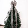 Beautiful 120cm Red And Black Buffalo Check Christmas Bow Decorative Tree Topper