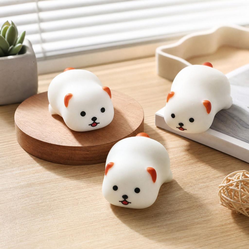 Block-Filled Dog Stress Toy That Crackles When Squeezed for Kids and Adults