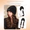 Warm Cap Ski Knitted Cap Wig One-piece Long Wavy Hat Wigs Beanies Hat with Hair Wigs  Autumn Winter