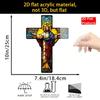 2D Flat Acrylic Cross Design, Indoor and Outdoor Decoration - No Battery/electricity Required, Free Day Decoration, Shop Decoration,
