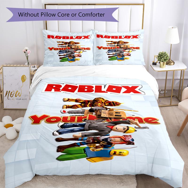 Roblox 37 Customize Your Name Bedding Set Breathable Duvet Cover with Pillowcases Home Decoration Birthday Gift
