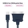 USB To CN36 Parallel Port Printer Cable USB To 36 Pin Parallel Printer Adapter Cable Converter Cord Printing Accessories