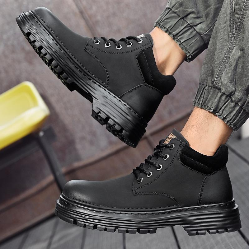 2025 Autumn New Men's Casual High-top Martin Boots Foreign Trade Hot-selling Trend Thick-soled Versatile Tooling Men's Shoes