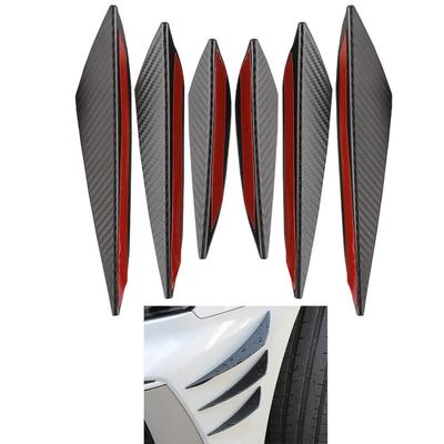 Aero Canard Set of 6 Front Bumper Protector Spoiler Universal Scratch Resistant Carbon Style