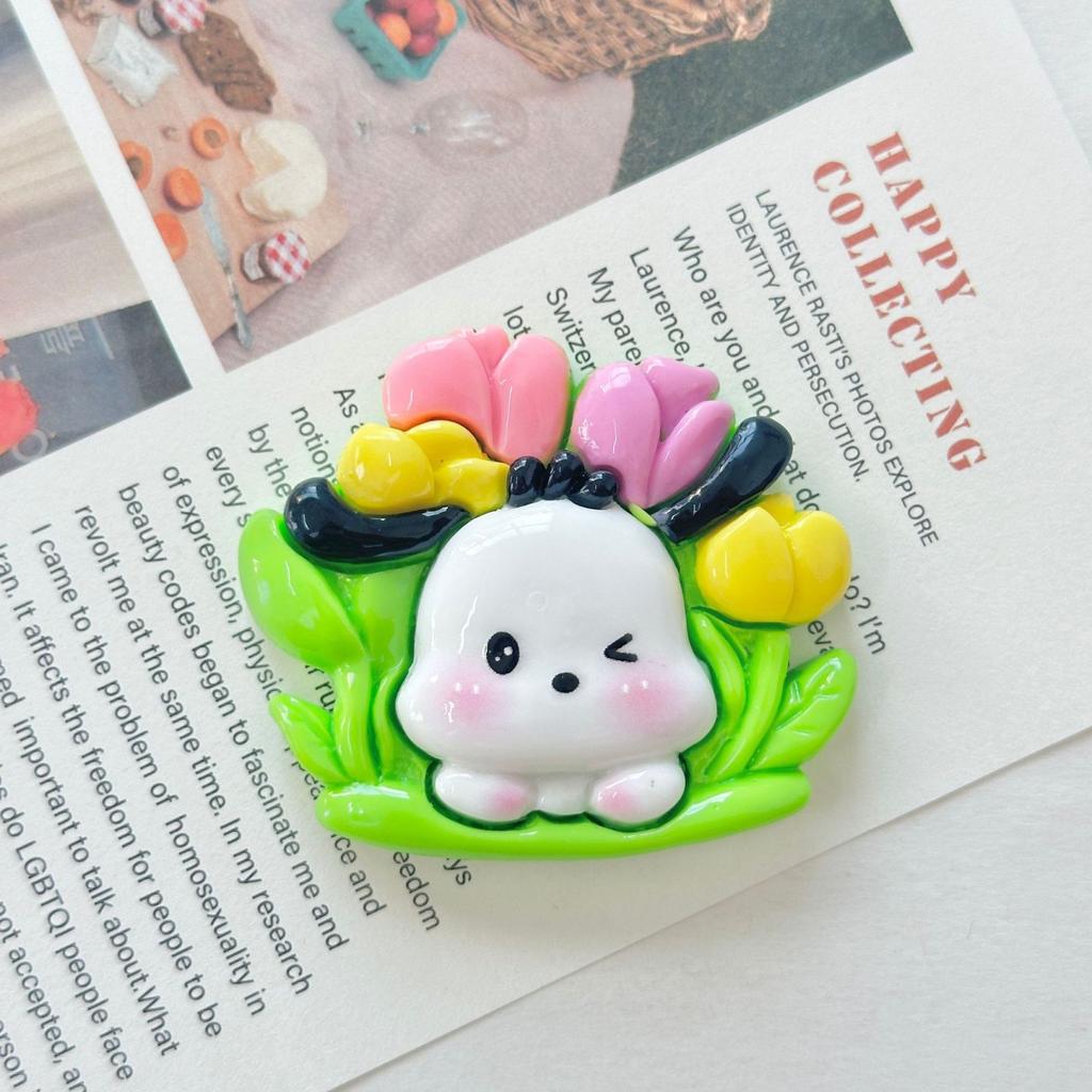 24/120PCS Cartoon Garden DIY Resin Accessories, Cream Glue Phone Cases, Hair Clips, Refrigerator Stickers, Handmade Materials