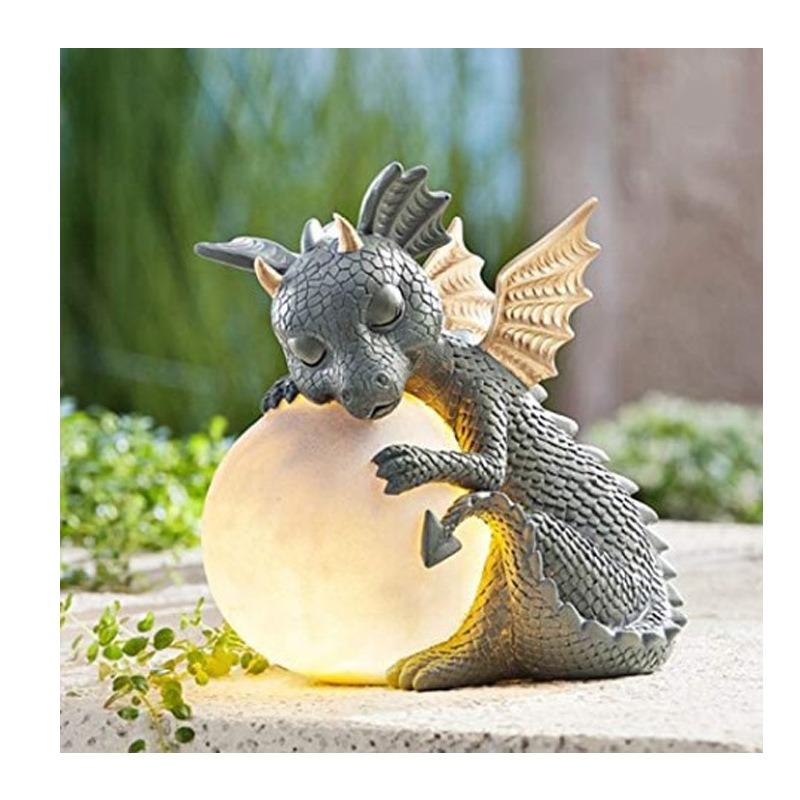 Jardín Meditación Chan Long Estatua de Resina Exterior Jardín Creativo Meditación Dragón Decorativo Resina Artesanía Adorno
