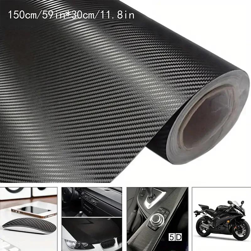 150x30cm 5D Carbon Fiber Roll Film Stickers Car Wrapping Foil DIY Vinyl Film Auto Interior Styling Carbon Fiber Decorative