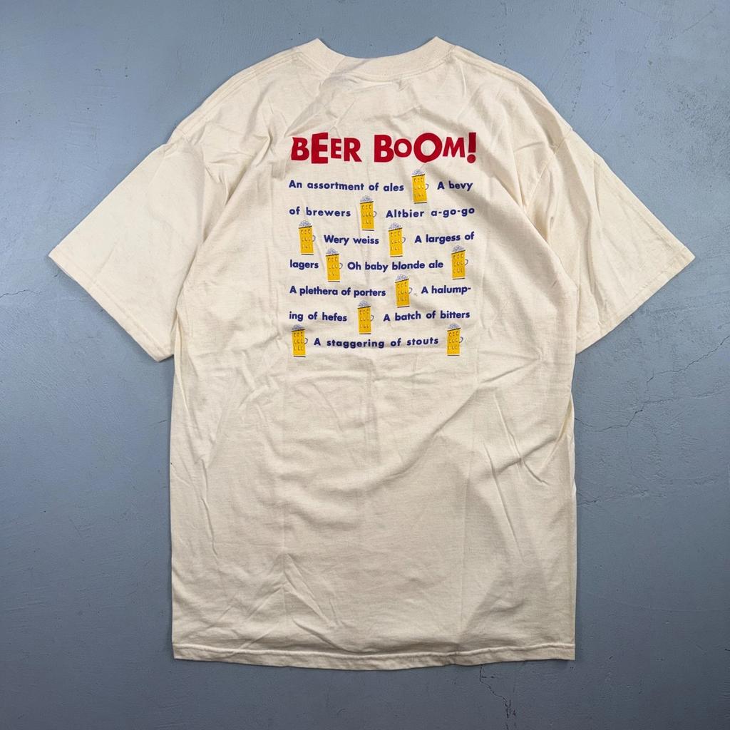 Beer Boom Funny Graphic Vintage T Shirt 90s Y2K Brewing Cool XL Drinking