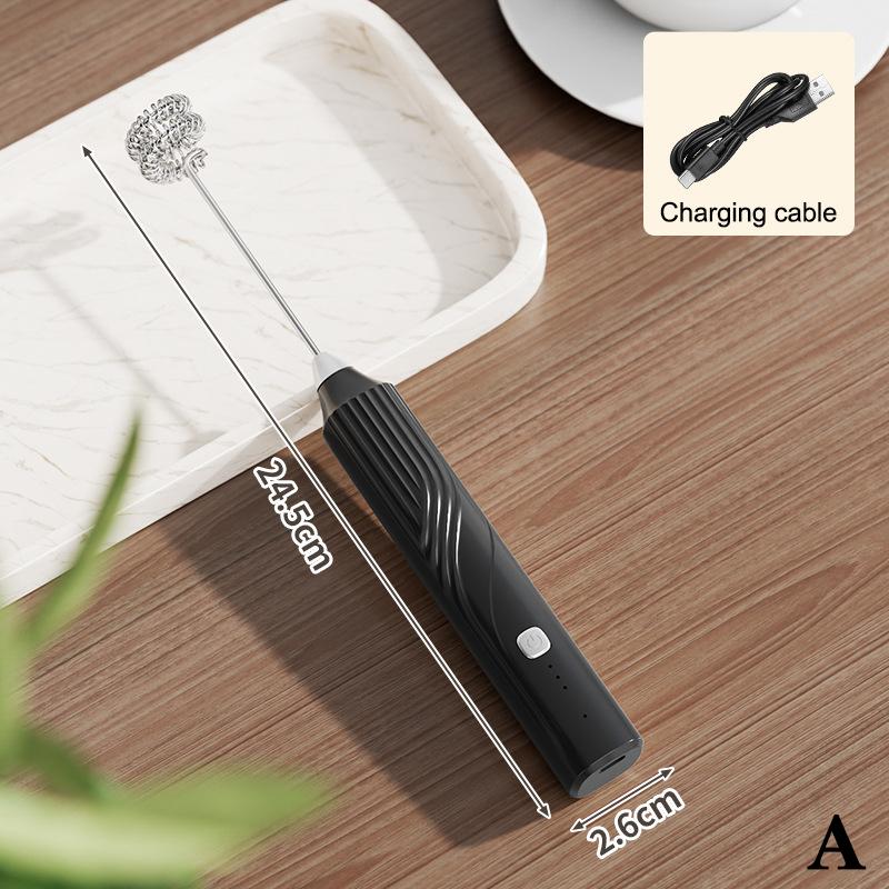 

Electric Coffee Milk Foaming Mixer Coffee Creamer Whisk Handheld Egg Beater Froth Mixer Kitchen Automatic Whisk Baking Accessor A чёрный