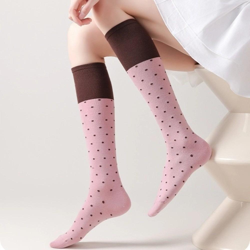 Korean Style Knee Socks Color Matching Women Stockings Fashion Long Socks  Women