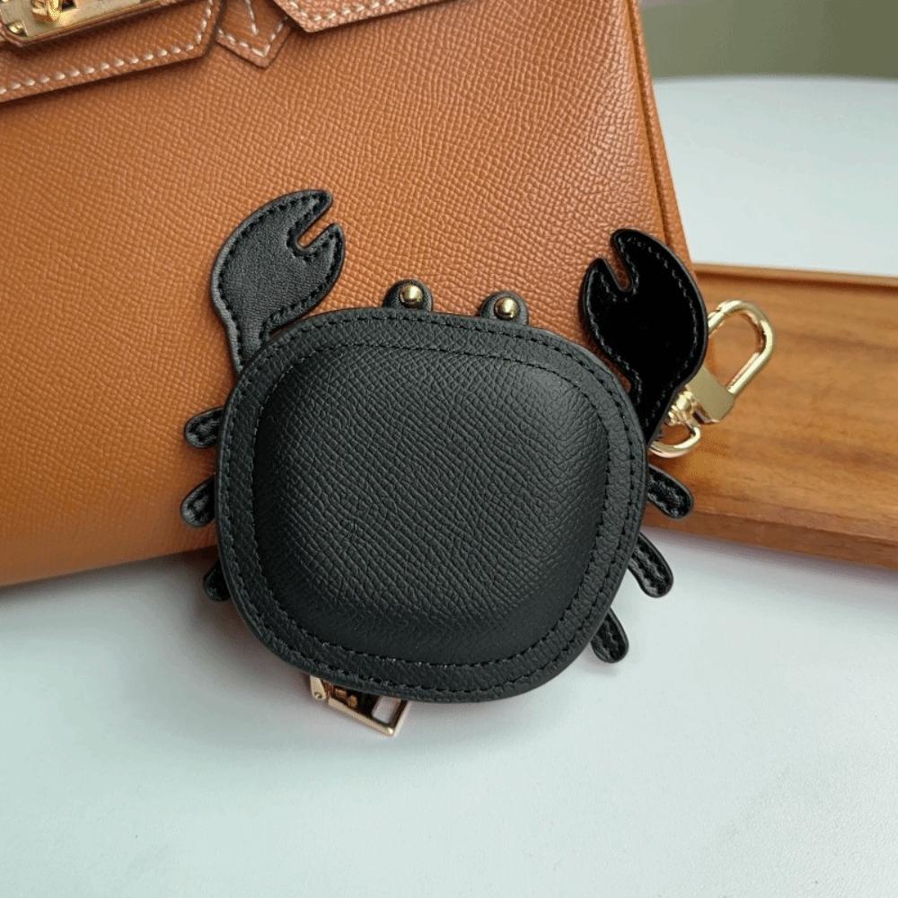 Cartoon Crab Coin Purse Keychain Zipper Small Purse Crab PU Leather Pendant Backpack Hanger Cute Earphone Bag Outdoor