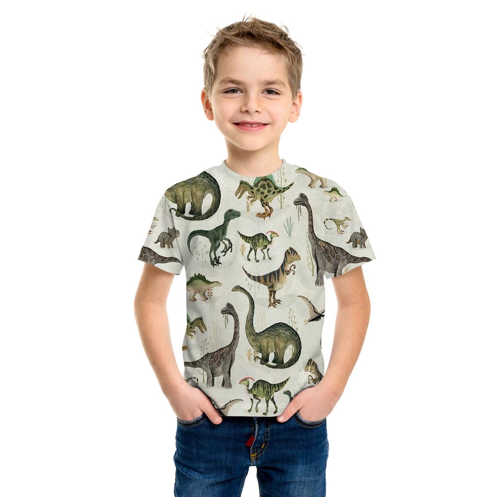 Kids Girl Boy Clothes Dinosaur T-Shirt Summer Short Sleeve Tees Boy Clothes Casual Comfy T Shirt Tops Children's Clothing