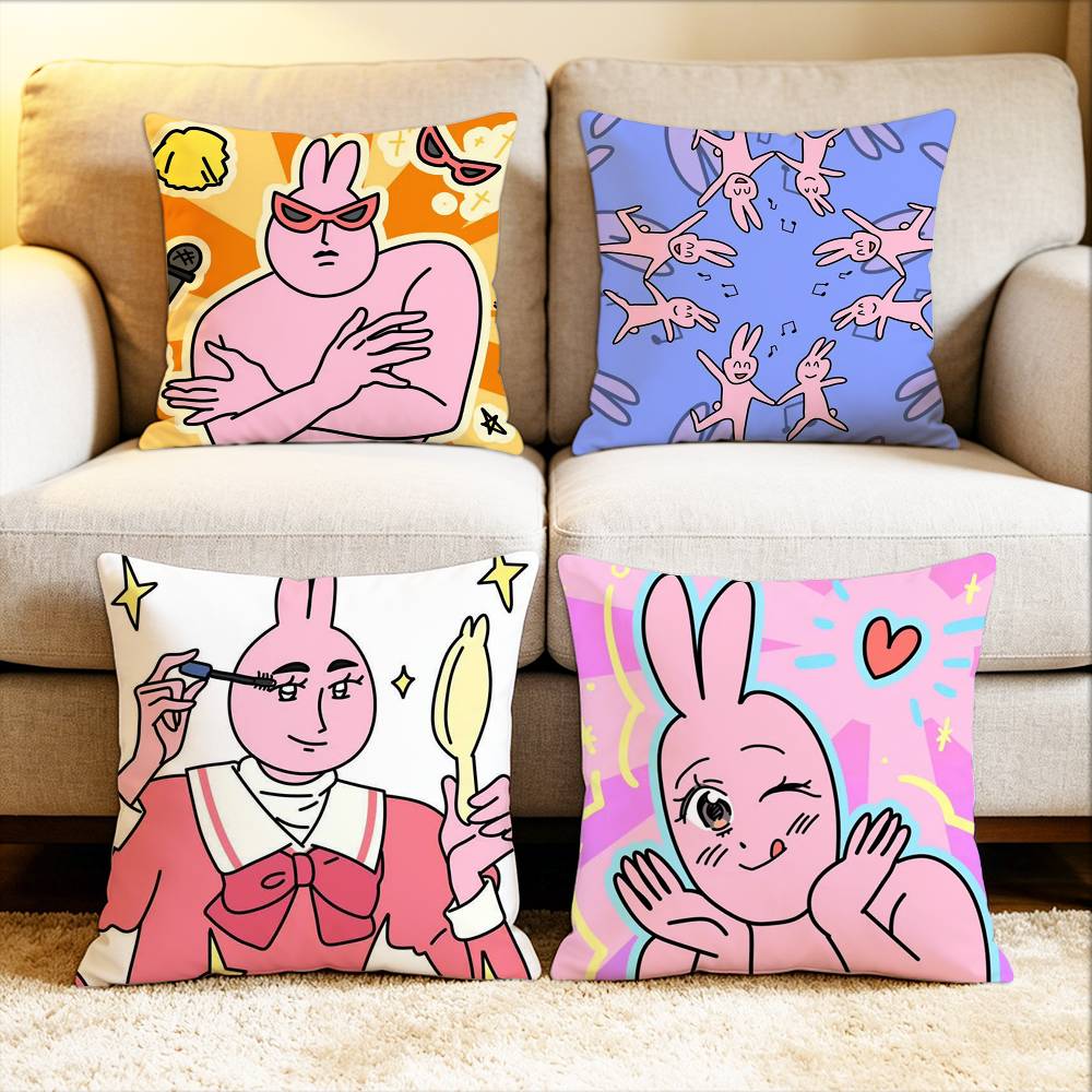 My Friend Rabbit Various Sizes Square Pillow Case For Car Home Bedchamber Decor