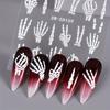Halloween 5D Embossed Skull Hand Nail Art Stickers - Self-Adhesive, Sparkle Finish, DIY Manicure Decals for Festive Nail Designs