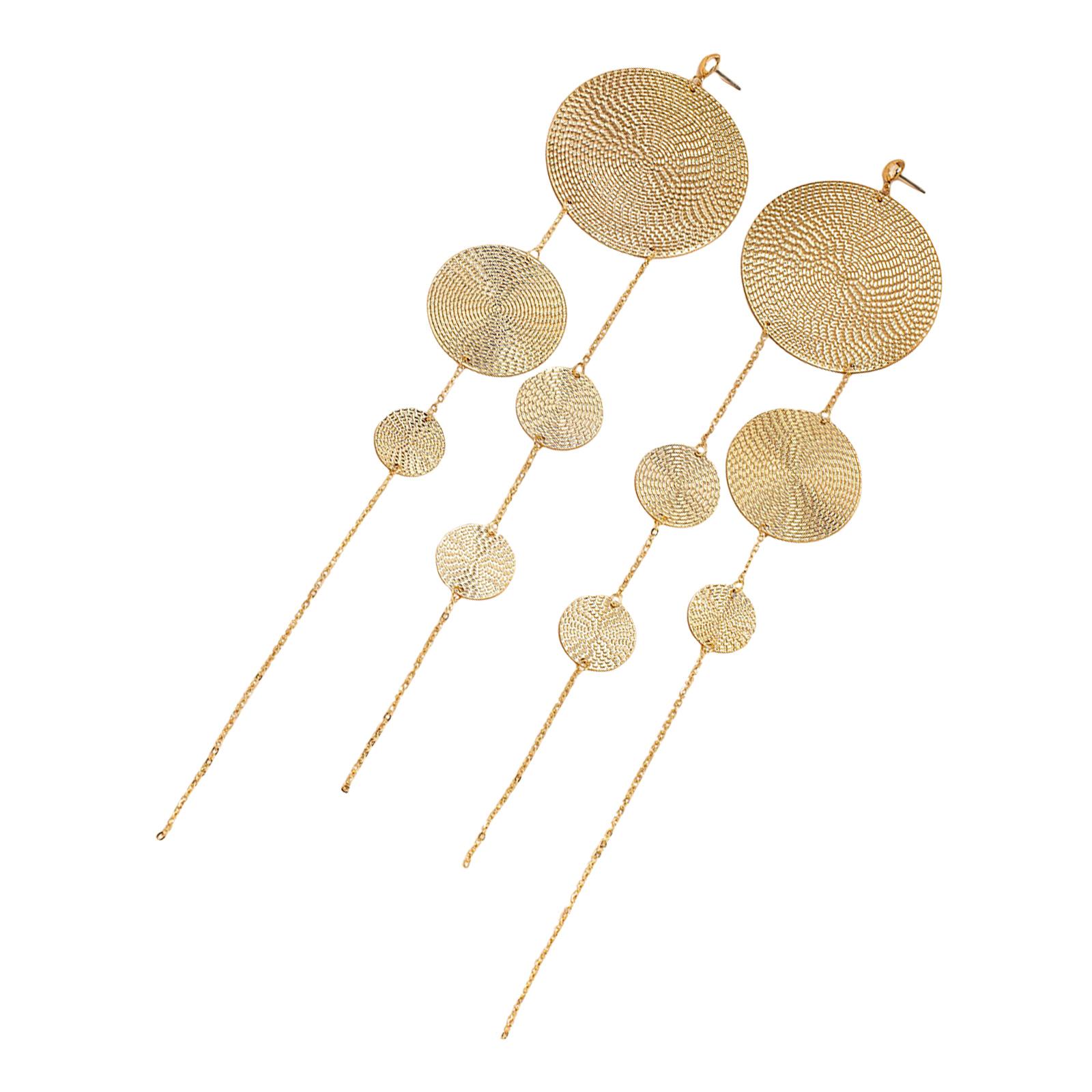 

Серьги-подвески в виде монеты с преувеличенным леопардовым диском для женщин и девушек в стиле бохо с длинной кисточкой B