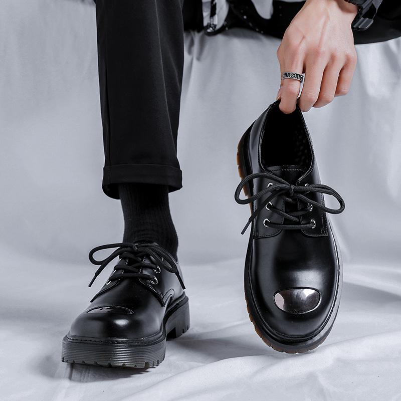Fashion High Sole Increase Leather Shoes For Men Streetwear Fashion Casual Dress Leather Shoes Male Korean Office Commute Leather Shoes