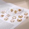 13-Piece Adjustable Open Opal Ring Set with Diamond-Set Hollow Relief Portraits for Women
