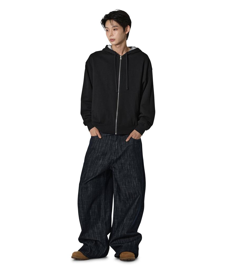 OPENYARD(OY) Reversible Check Hooded Jacket - Black