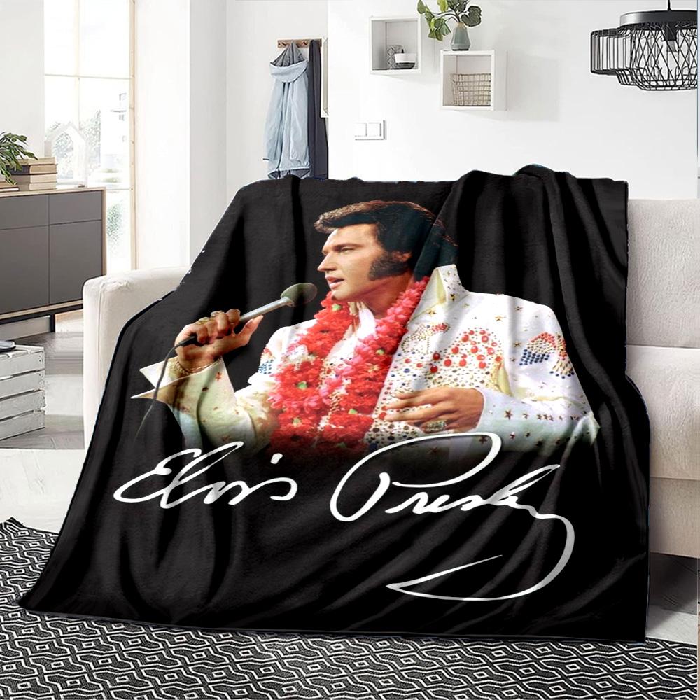Coperta in Flanella con Stampa Ritratto Firma di Famoso Cantante Rock Morbida Coperta in Peluche per Divano Letto Arredamento Casa