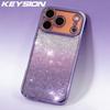 KEYSION Luxury Plating Glitter Phone Case for iPhone 17 Pro Max Transparent Soft TPU Shockproof Back Cover for iPhone 17 Air
