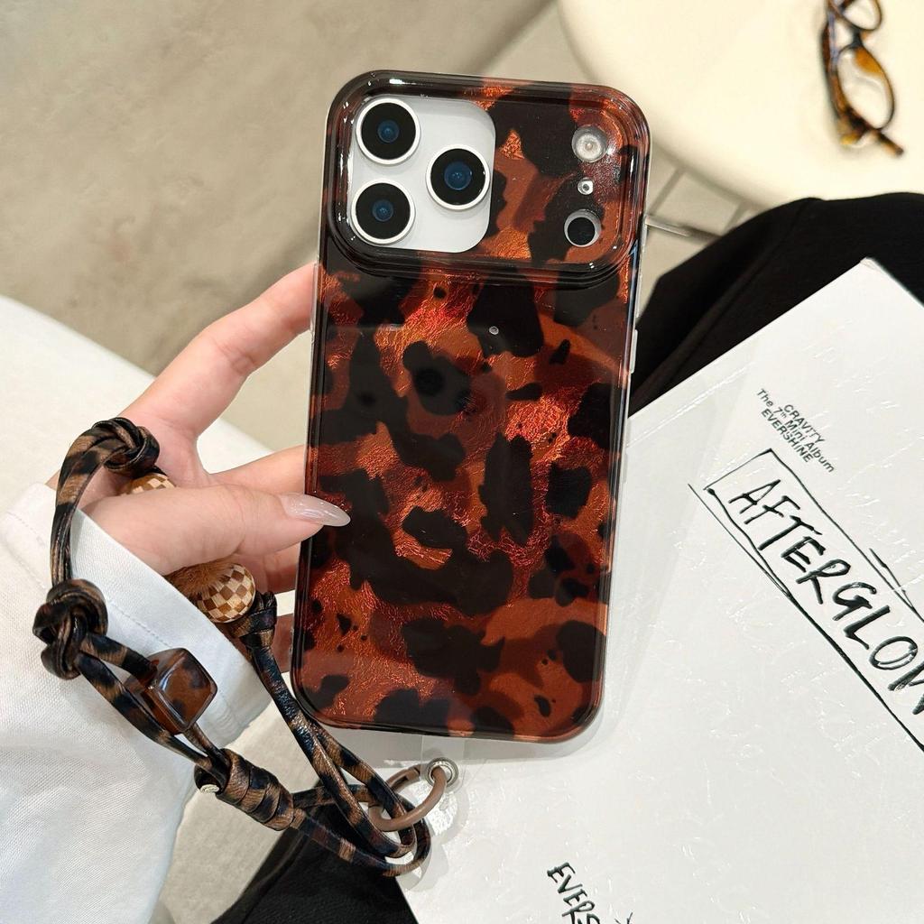 Personalized Leopard Print Full-Coverage Protective Phone Case for iPhone 16 Pro Max