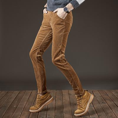 Herbst und Winter Cord Herren lose gerade Bein Business Casual Hose Herren Slim Fit gestreifte Samthose